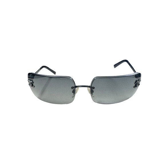 Chanel 4104-B Sunglasses Rimless Black Frame Rhinestone c.101/8G 62-15-120 VTG main image 5